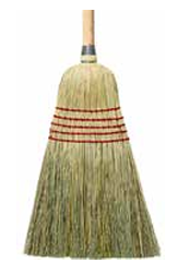 Warehouse Broom Mixed Fiber Black Wood Handle